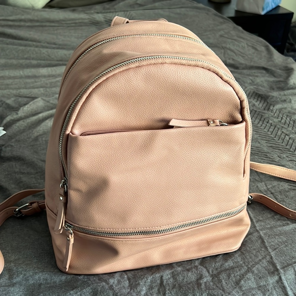 Blush pink backpack purse